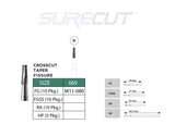 SureCut, Carbide, Crosscut Taper Fissure Burs