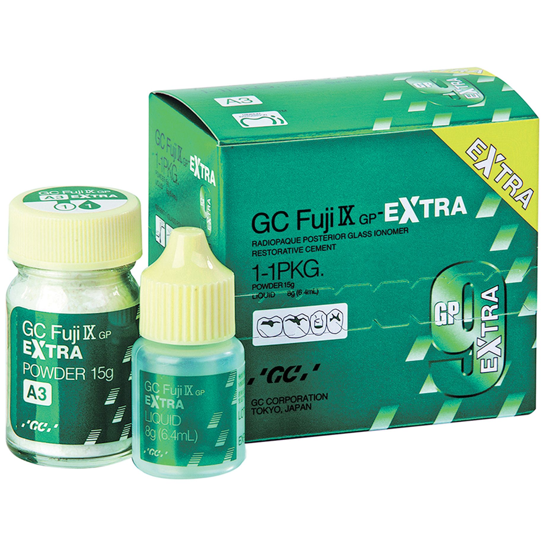 GC Fuji IX GP Extra 1:1 Powder and Liquid | Durable Glass Ionomer