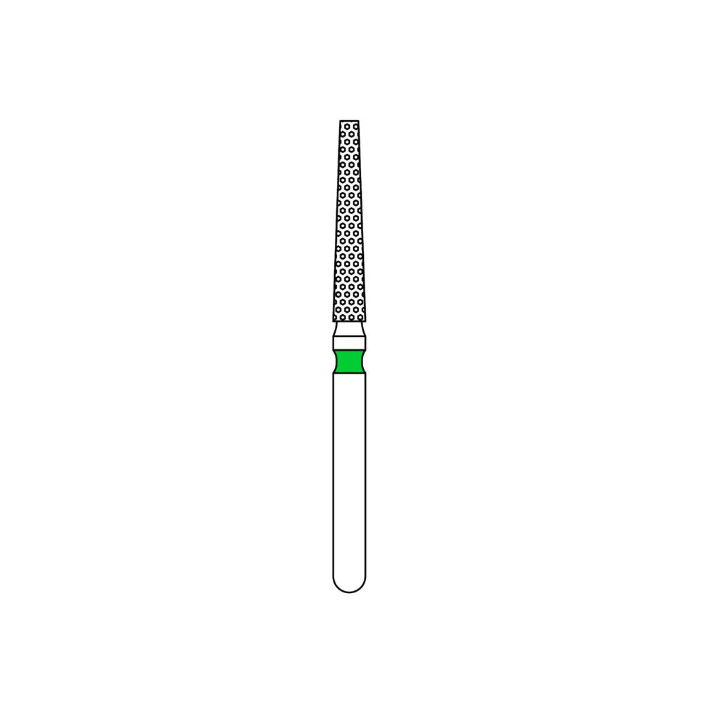 Priva Rotary Diamond Burs -  Flat End Taper  - 5/Pk