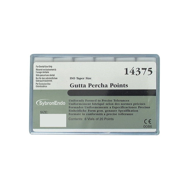 Tapered Gutta Percha Points – Auxiliary Sizes, 1 Vial of 20