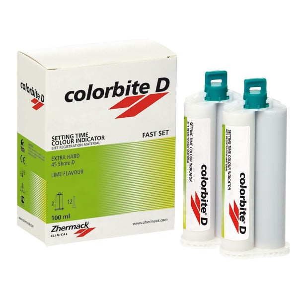 Colorbite D Thermochromatic A-Silicone Bite Registration Material – Heat Related Color Change, 50 ml Cartridges with Tips, 2/Pkg