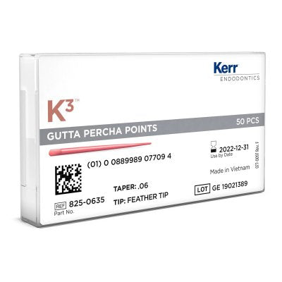 K3/K3XF Gutta Percha Points, 50/Pkg (4951857102893)