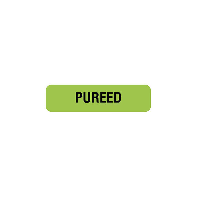 Pureed, Nutrition Communication Label, W1-1/4" x H5/16" Fluorescent Green