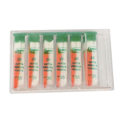 Gutta Percha Points – Hand Rolled, Color Coded, 20 Points/Vial, 6 Vials/Box