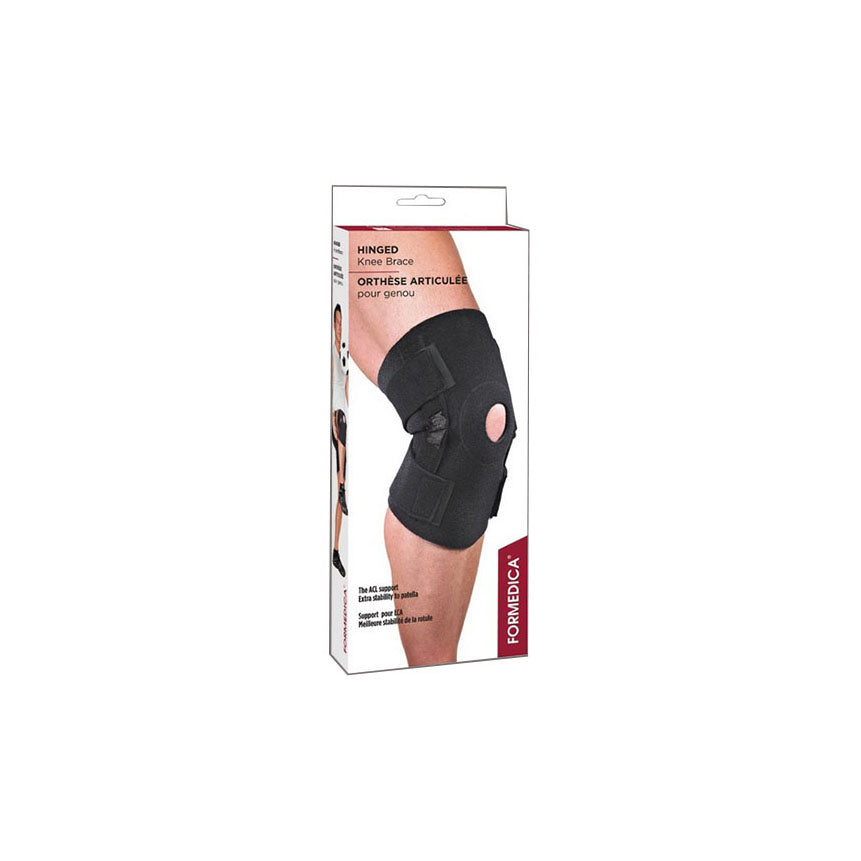 Hinged Knee Brace, Neoprene, Large/XL, Black