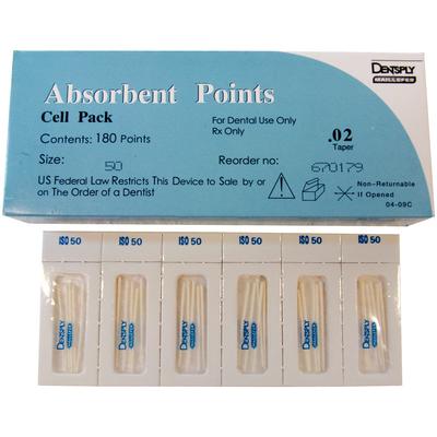 Absorbent Endodontic Paper Points – Standard ISO Sizes, Sterile Cell Package, 180/Box