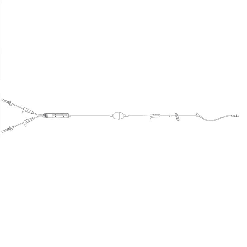 Blood Administration Set, Macrobore, Prepierced Y-Site, 200 Micron Filter, Blood Bulb Pump, 80"