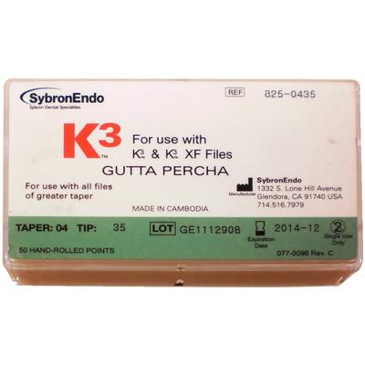 K3/K3XF Gutta Percha Points, 50/Pkg (4951857102893)