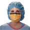 Fluidshield Fog-Free Surgical Masks with Wraparound Splashguard Antiglare Visor – ASTM Level 3, Pleated Style with Ties, Orange 25/Pkg