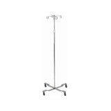 IV Pole, Economy, with Removable Top, Two Hook, H40-82" Silver Vein