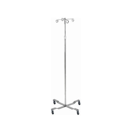 IV Pole, Economy, with Removable Top, Two Hook, H40-82" Silver Vein
