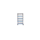 Cart, Mobile Wire Shelving, 5-Tier, Enclosed Braking Complete Units, Depth 24"
