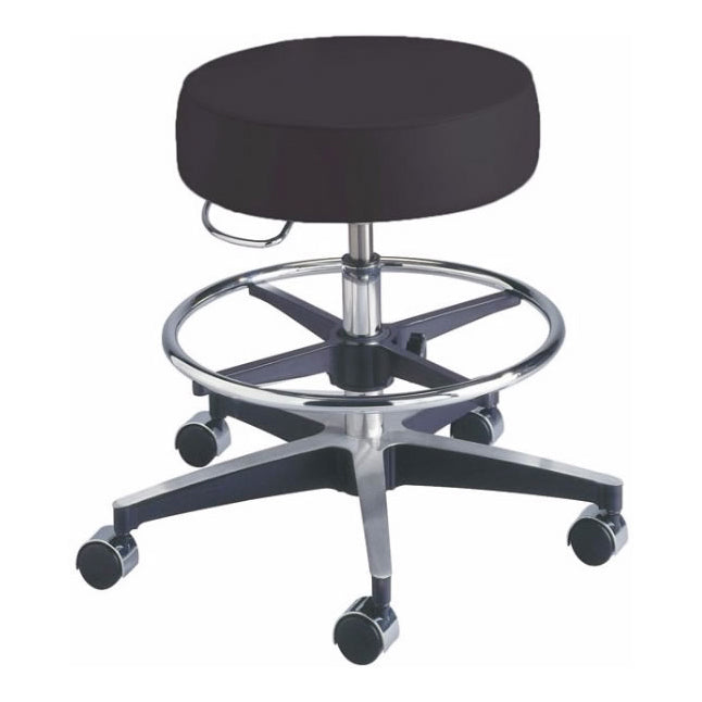 Exam Stool, Pneumatic, with Seamless Upholstery and Foot Ring