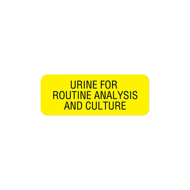 Laboratory Label, Urine, W5/16" x L1-1/4" Fluorescent Yellow