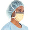 Fluidshield Fog-Free Surgical Masks with Wraparound Splashguard Antiglare Visor – ASTM Level 3, Pleated Style with Ties, Orange 25/Pkg