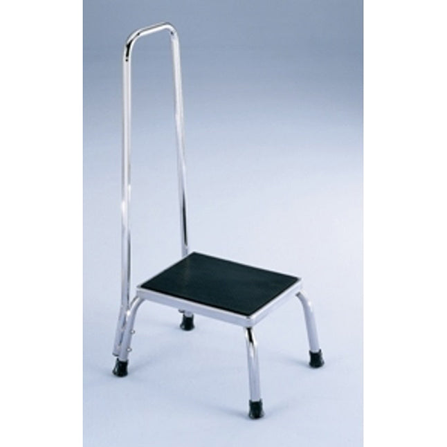 Chrome Foot Stool with Hand Rail