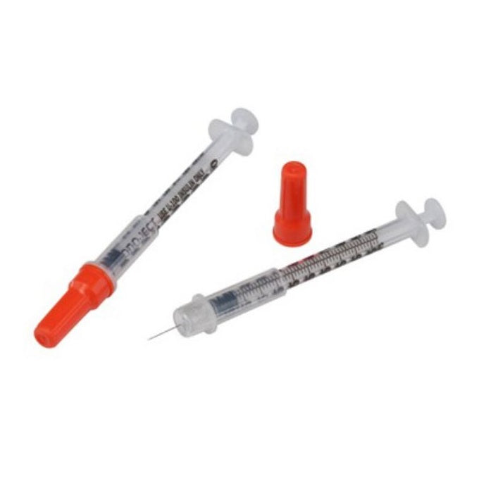 Insulin Syringe, with Permanently Attached Needle, 29GA