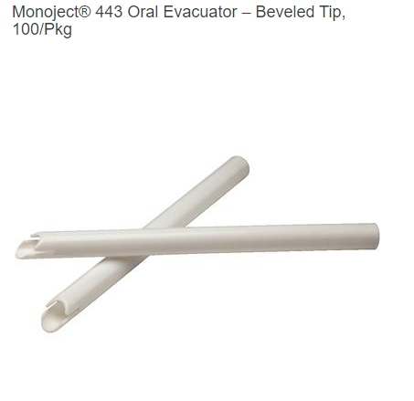Monoject® 443 Oral Evacuator – Beveled Tip, 100/Pkg - 3Z Dental