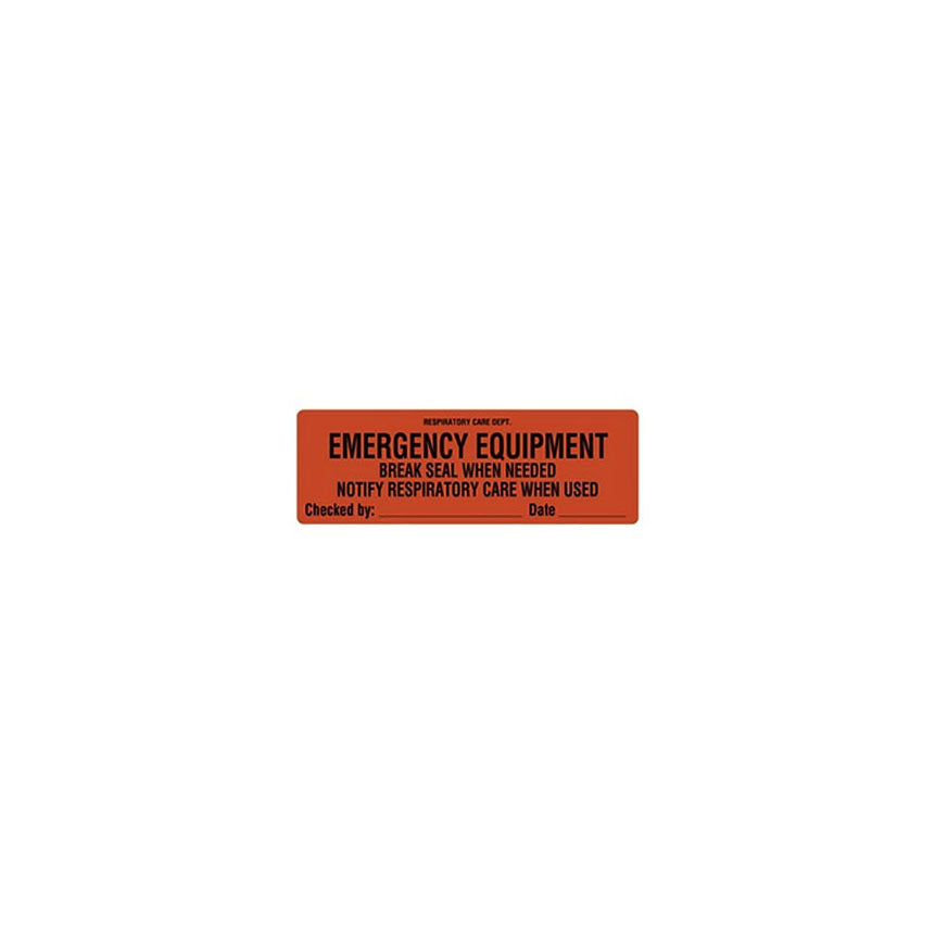 Emergency Equipment Label, Fluorescent Red