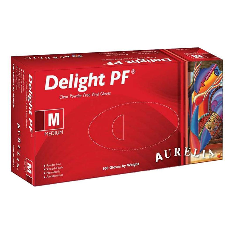 Aurelia® Delight Clear PF® Vinyl Gloves - 100/box - 3Z Dental