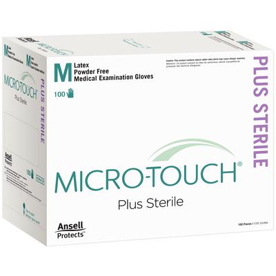 Micro-Touch® Plus Sterile Exam Gloves – Latex, Powder Free, 100 Gloves/Box