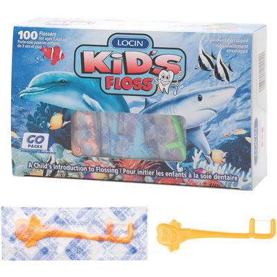 Locin Kid’s Floss™ Individually Wrapped Kid’s Dental Floss Picks, 1000/Pkg