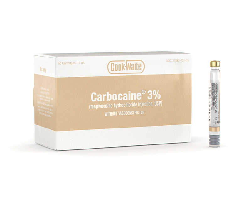 Carbocaine 3% Plain 50/Box - 3Z Dental (4961970323501)