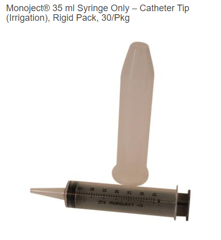 Monoject® 35 ml Syringe Only – Catheter Tip (Irrigation), Rigid Pack, 30/Pkg - 3Z Dental