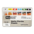 Gutta Percha Points ISO Sizes Nonmarked – Auxiliary Sizes, Spill-Proof and Slide Box, 100/Pkg - 3Z Dental